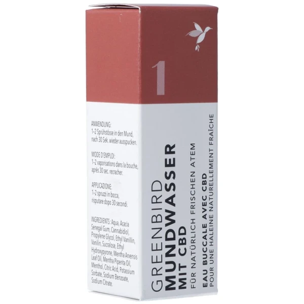 GREENBIRD Mundwasser mit CBD liq 1 Spr 10 ml