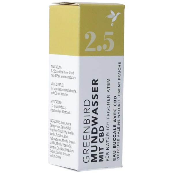 GREENBIRD Mundwasser mit CBD liq 2.5 Spr 10 ml