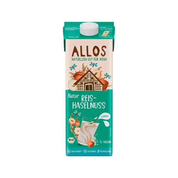 ALLOS Reis-Haselnuss Drink Tetra 1 lt